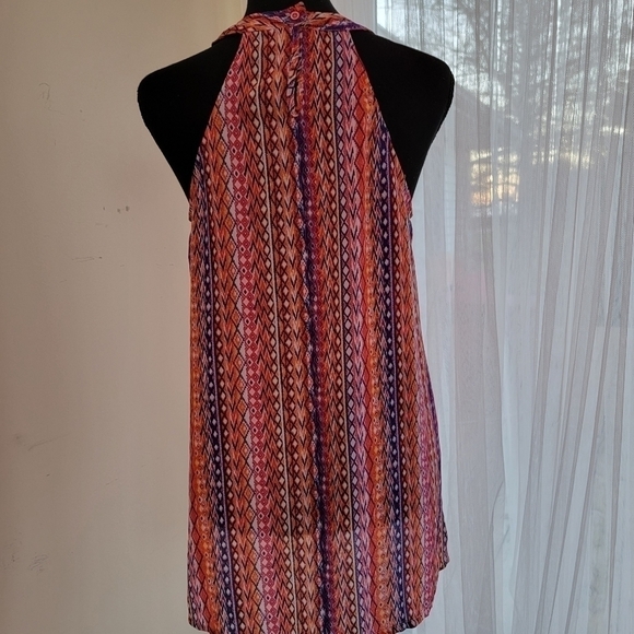 paper Crane Halter Multicolor Blouse Size Small EUC - Picture 2 of 9